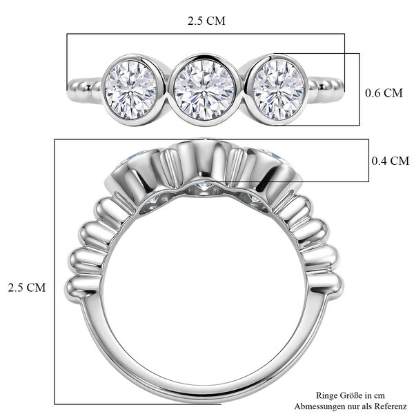 EVER TRUE Moissanit Ring 316L Edelstahl (Gr&ouml;&szlig;e 17.00) ca. 1,39 ct image number 6