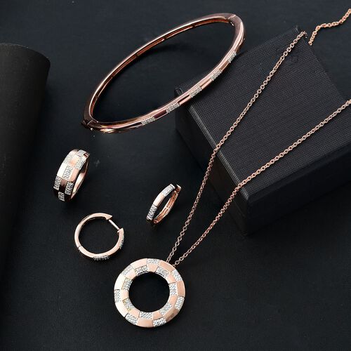Weißes Diamant-Schmuckset, Roségoldton - 0,11 ct. image number 1