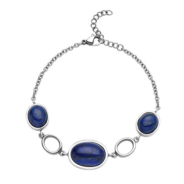 Lapislazuli-Armband, ca.19+3.5 cm, silberfarben, ca. 20.00 ct