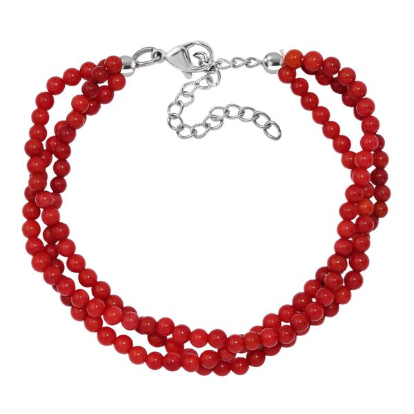 Schwamm Koralle Armband ca. 19 cm Edelstahl platiniert ca. 45,00 ct. image number 0