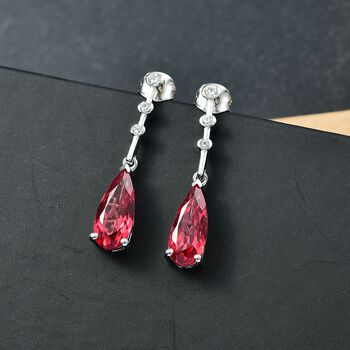 D'Joy Labor Padparadscha Saphir und Zirkon Ohrringe - 7,10 ct.