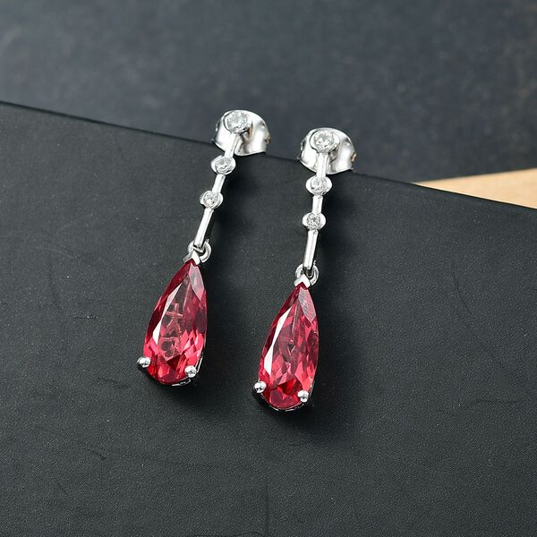 D'Joy Labor Padparadscha Saphir und Zirkon Ohrringe - 7,10 ct. image number 2