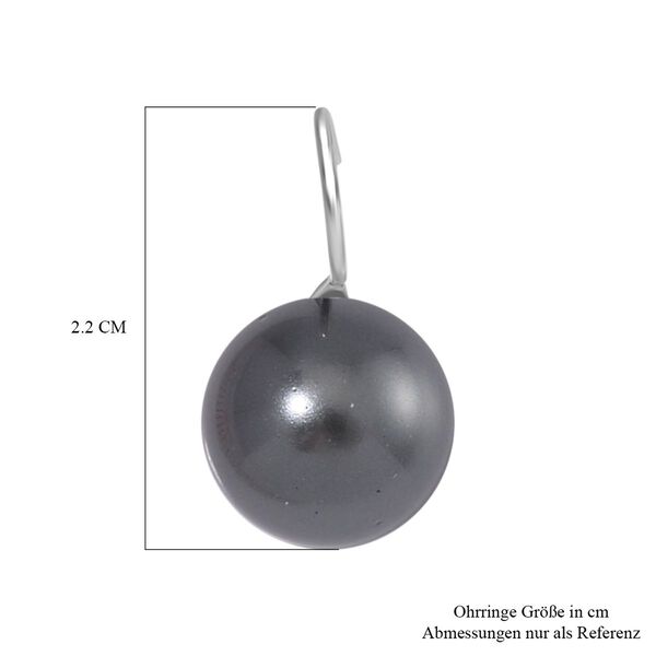 Graue Muschelkernperle Ohrringe, 925 Silber image number 6