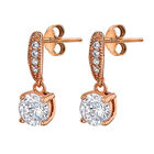 CLOSE OUT DEAL Zirkonia Ohrringe, 925 Silber rosévergoldet