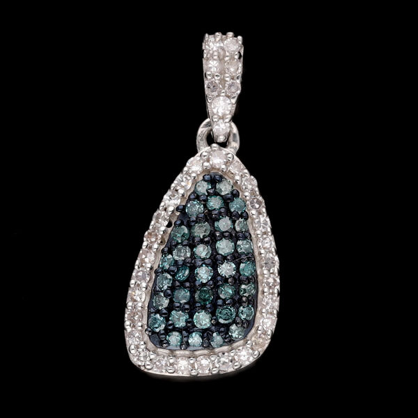 Blauer Diamant Anh&auml;nger 925 Silber platiniert ca. 0,33 ct image number 2