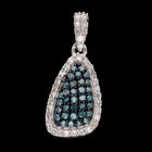 Blauer Diamant Anhänger 925 Silber platiniert ca. 0,33 ct image number 1