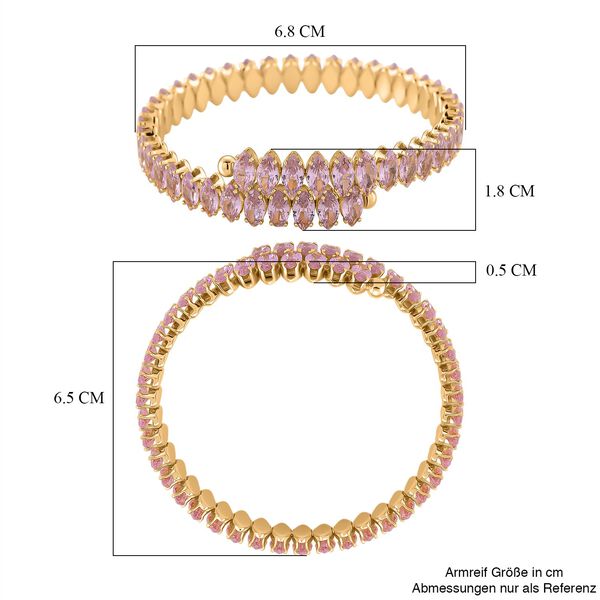 Rosa Zirkonia Armreif ca. Flexibles cm Nickelfreies Messing 10.00 ct image number 5