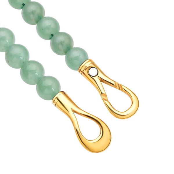 Gr&uuml;nes Aventurin Armband, ca. 20 cm, Edelstahl goldfarben ca. 112.50 ct image number 4