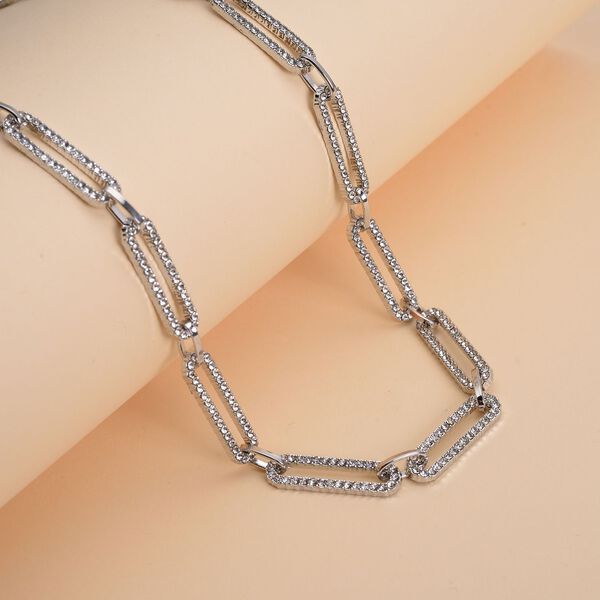 Wei&szlig;e Kristall-Halskette, 45 cm - 2,28 ct. image number 2