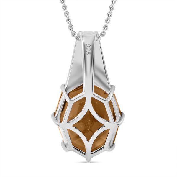 Citrin Anh&auml;nger mit Kette, 925 Silber rhodiniert ca. 10.41 ct image number 3