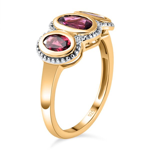 Rhodolith Granat-Ring, 925 Silber vergoldet (Gr&ouml;&szlig;e 17.00) ca. 1.94 ct image number 4