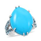 AAA Sleeping Beauty Türkis, Santamaria Aquamarin Ring 417 Gold (Größe 16.50) ca. 11,55 ct