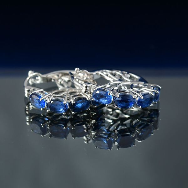 Ceylon Blau Quarz Triplette Ohrringe Messing ca. 4.61 ct image number 2