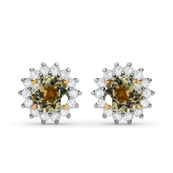 Sternchen AAA Turkizit und Zirkon Halo-Ohrstecker- 1,43 ct. image number 0