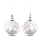 Wei&szlig;e Barock-M&uuml;nzperle Ohrringe 925 Silber rhodiniert