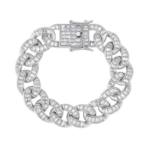 Weißes Kristall-Armband, ca. 18.5 cm, silberfarben image number 0