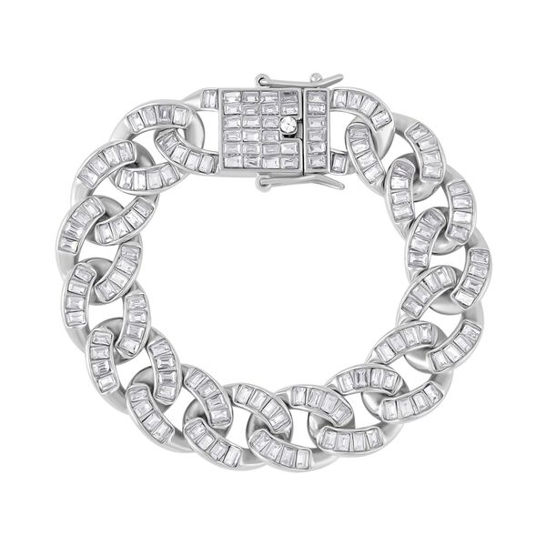 Weißes Kristall-Armband, ca. 18.5 cm, silberfarben image number 0