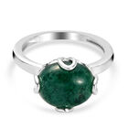 Gr&uuml;ner Aventurin Solit&auml;r-Ring, 925 Silber (Gr&ouml;&szlig;e 16.00) ca. 3,98 ct