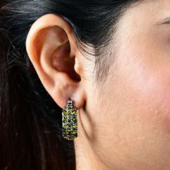 Nat&uuml;rliche Peridot Zirkonia Ohrringe,  Edelstahl