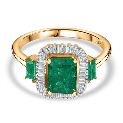 AAA Kagem Sambischer Smaragd Ring, 585 Gold (Gr&ouml;&szlig;e 20.00) ca. 2.18 ct