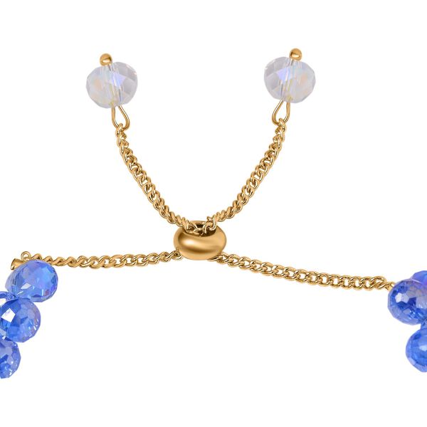 Blaues Kristall flexibles Armband, blau image number 2