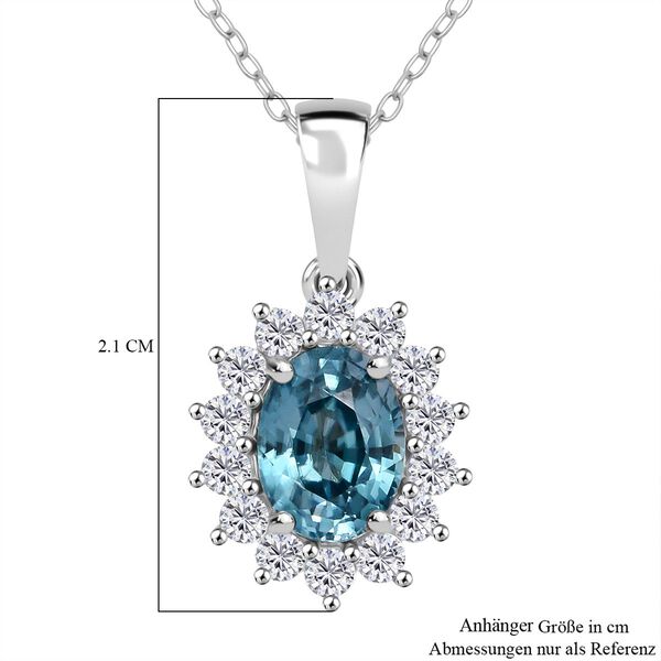 D'Joy AA blauer und weißer Zirkon Anhänger mit 50cm Kette - 2,70 ct. image number 6