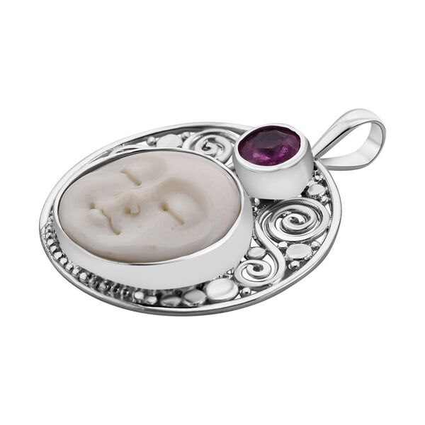 Sajen Silver- Perlmutt und Ilakaka rosa Saphir Anh&auml;nger - 12,97 ct. image number 4
