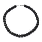 Schwarze Onyx Halskette ca. 45 cm lange 925 Silber ca. 255.00 ct