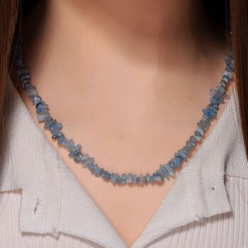 Aquamarin Perlen-Halskette, 86 cm - 175 ct.