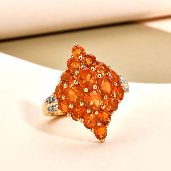 Salamanca Feueropal-Ring, 925 Silber vergoldet (Größe 21.00) ca. 2.76 ct image number 2