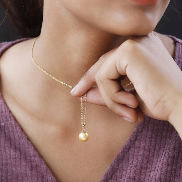 ILIANA 9-10 mm AAA goldener Südseeperlen-Anhänger - 6,49 ct. image number 2