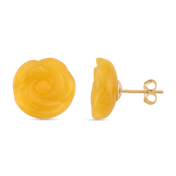 D'Joy Honig Jade Ohrringe 925 Silber Vergoldet (10-15 Werktage Lieferzeit) ca. 20.00 ct