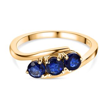 Masoala Saphir (Fissure gef&uuml;llt) Ring, 925 Silber vergoldet, (Gr&ouml;&szlig;e 17.00) ca. 1.26 ct