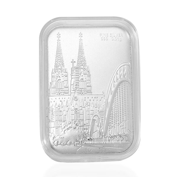 Barren in 999er Silber, K&ouml;lner Dom und Hohenzollernbr&uuml;cke