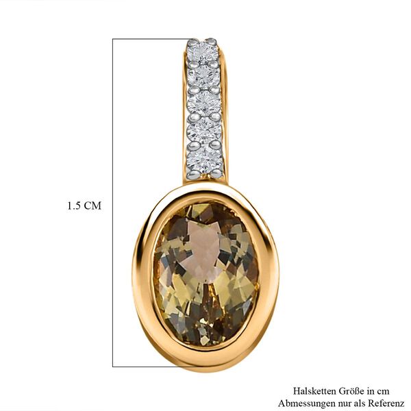 AA Nat&uuml;rlicher, goldener Tansanit und Zirkon-Anh&auml;nger image number 6