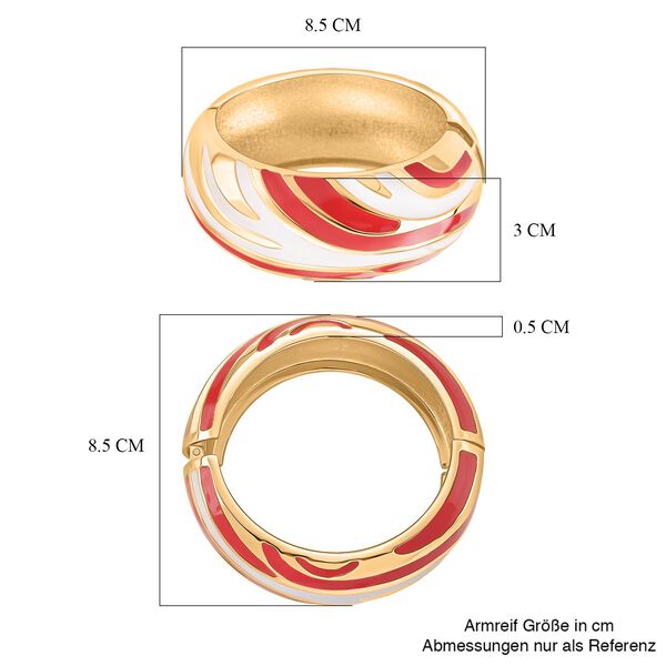 Emaille-Armreif im Wellen-Design, ca. 18 cm, Coral image number 6