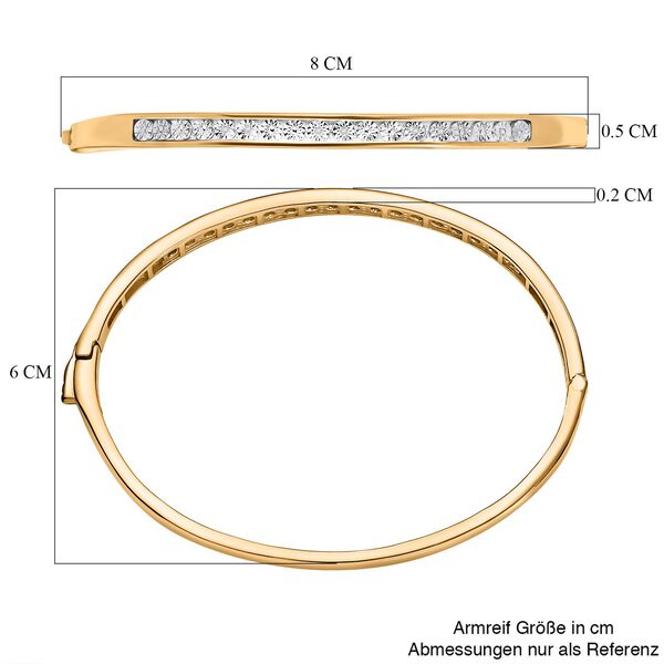 Weißer Diamant Armreif ca. 19 cm Messing image number 6