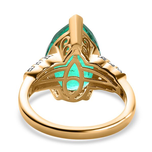 Smaragd Triplett Quarz und Zirkon Ring- 6,26 ct. image number 6