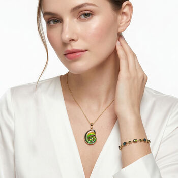 D'Joy Ammolit 19cm Armband und Anh&auml;nger mit 50cm Kette