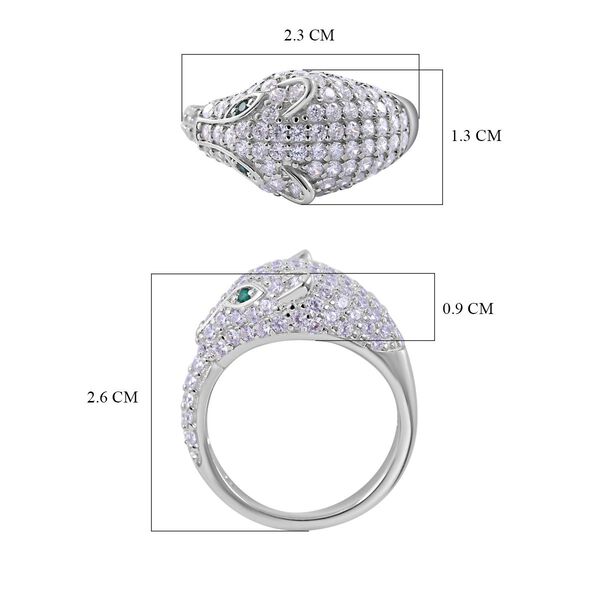 LUSTRO STELLA grüner und weißer Zirkonia-Ring - 3,26 ct. image number 4