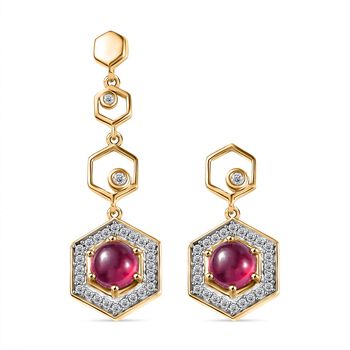 Afrikanische Rubin und Zirkon-Ohrringe - 5,45 ct.