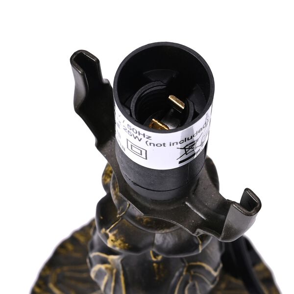 Handgefertige Tiffany-Stil Tischlampe, Buntglas, Glockenform, Blau image number 8