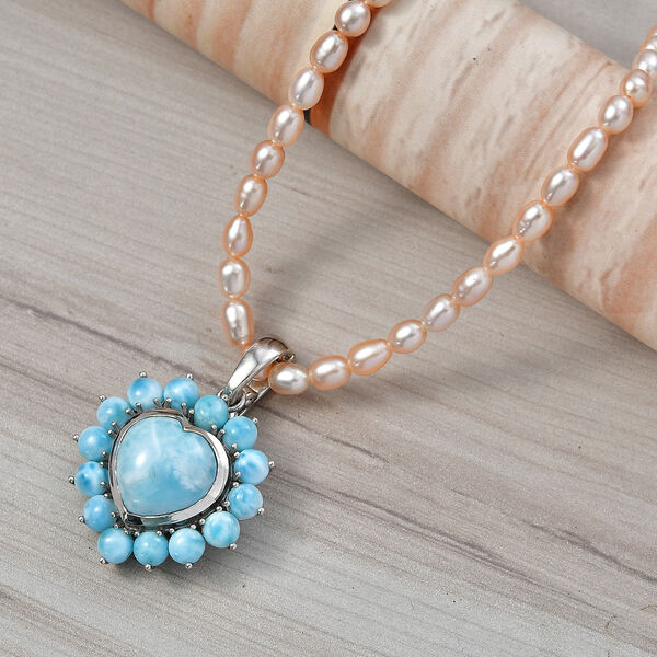 D'Joy Larimar Schmuckset ca. 50 cm 925 Silber rhodiniert image number 1