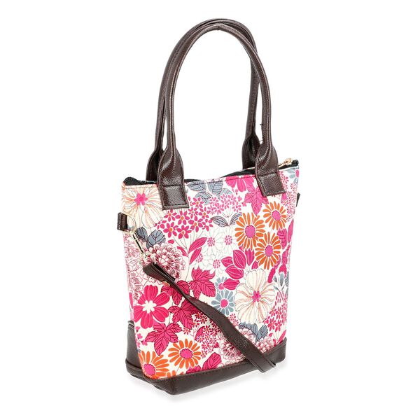 Crossbody Baumwolle, Blockprint, 25.4 x 23 cm, Pink image number 5