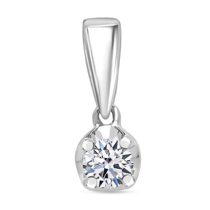 LUXURIANT DIAMOND - Lab Grown Diamant I2 Anh&auml;nger 925 Silber Rhodiniert (10-15 Werktage Lieferzeit) ca. 0.20 ct