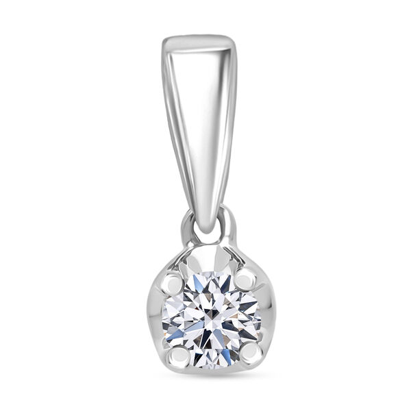 LUXURIANT DIAMOND - Lab Grown Diamant I2 Anh&auml;nger 925 Silber Rhodiniert (10-15 Werktage Lieferzeit) ca. 0.20 ct