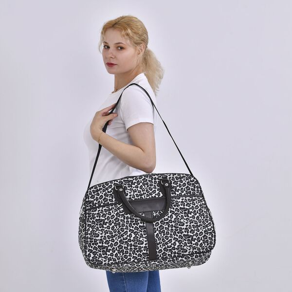 Reisetasche, wei&szlig;, Leopardenmuster image number 2