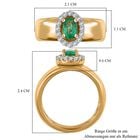 AAA Smaragd, weißer Zirkon Ring, 925 Silber Gelbgold Vermeil (Größe 16.00) ca. 0.74 ct image number 6