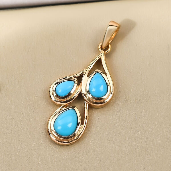 Amerikanischer, natürlicher Sleeping Beauty Türkis-Anhänger in Silber 1,25 ct. image number 3