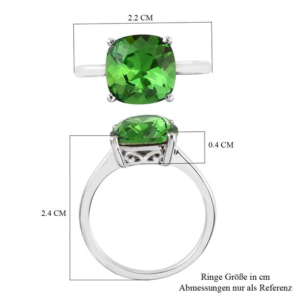 LUSTRO STELLA &Ouml;sterreichischer Farn Gr&uuml;ner Kristall Solit&auml;r Ring 925 Silber Platin-&Uuml;berzug image number 6